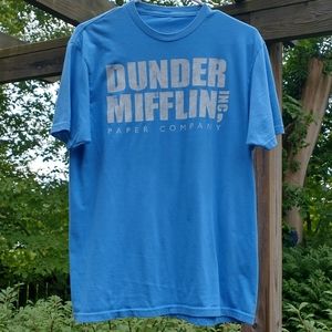 The Office Dunder Mifflin Light Blue Cotton Short Sleeve TShirt